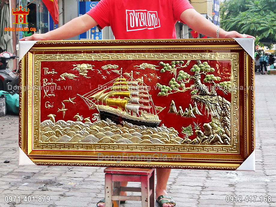 Nguyên liệu chế tác tranh thuận buồm xuôi gió là đồng tấm cao cấp
